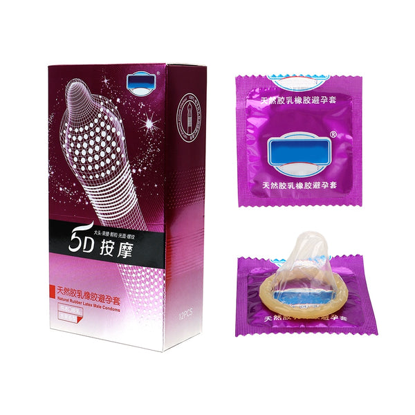 5D Thread Ribbed G Point Latex Condoms