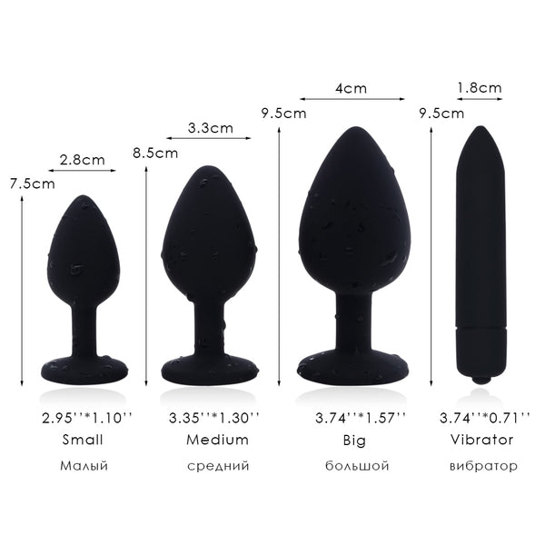 Silicone Anal Plug and 10 Speed Bullet Vibrator Kits
