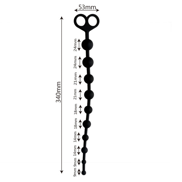 Silicone Black Anal Beads for Beginner