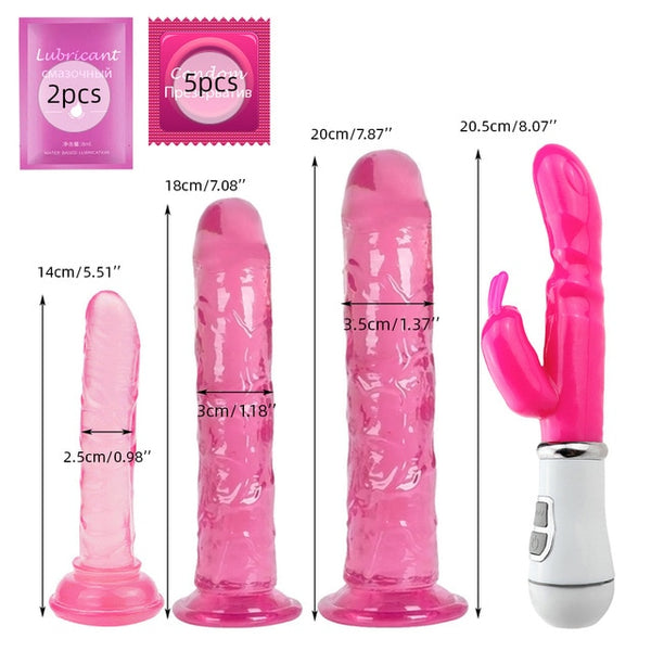 Erotic Dildo and Rabbits Vibrator for Females/Couples